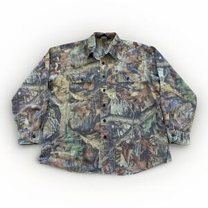 Vintage Realtree Camo Shirt Mens XL Liberty Button Front Hunting Advantage‎ 90s